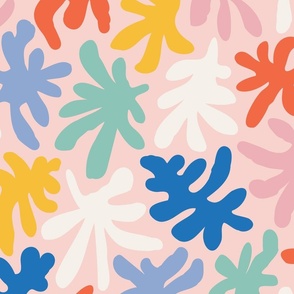 Colorful coral in pastel pink, Summer beach designs - abstract shapes wallpaper
