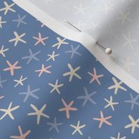 Ocean beach starfish in pink bone and blue small