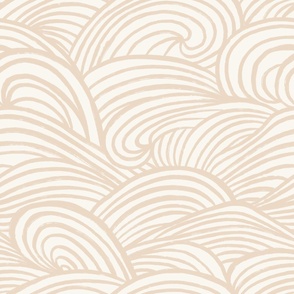 Waves In Motion_Coastal Summer_Mother of Pearl cream Plain_Large