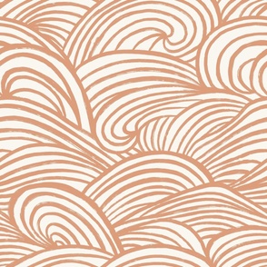 Waves In Motion_Coastal Summer_Peach Bloom Plain natural_Large