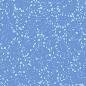 L| Maximalist Dot Constellations: Geometric light blue Polka Dots on Sky blue