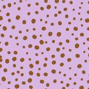 L|Geometric irregular brown speckled polka dots on opera mauve