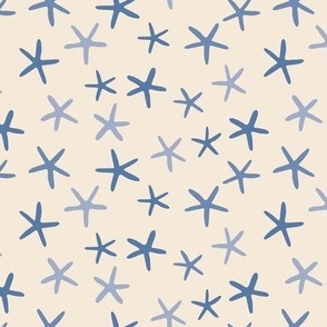 starfish ocean beach in blue and cream medium