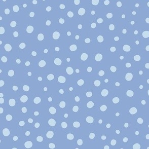 L|Geometric irregular speckled Misty Blue polka dots on Blue azure