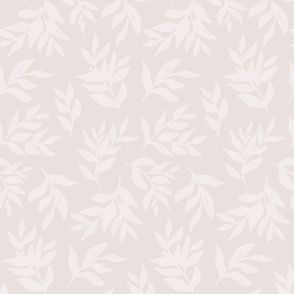 block printed leaves botanical in peach - large scale for interior wallpaper and home decor