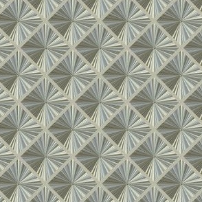 Vintage Glam - Tufted Tile 3 - Gray Silver Brass Gold