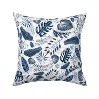 Exotic Palm Leaves Blue