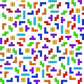 Tetris squares on white
