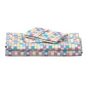 Floral Checkers - Poppy Petals in Colorful Pastels, 6-inch repeat