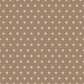 Country Chic Simple Light Mocha Brown Polka Dot 12 inch