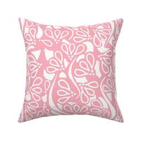 Stylized Cutwork In Pink and White