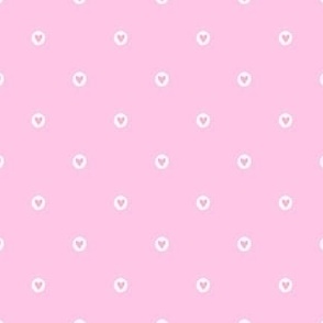 Small Pink Hearts Polka Dots on Light Pink