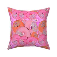 Donuts - Colorful Hand Drawn Donuts - Strawberry Donuts - Pink, Orange Donuts - Colorful Donuts - Donuts / Glazed Donuts / Iced Donuts