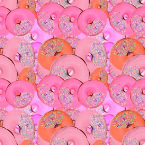 Donuts - Colorful Hand Drawn Donuts - Strawberry Donuts - Pink, Orange Donuts - Colorful Donuts - Donuts / Glazed Donuts / Iced Donuts