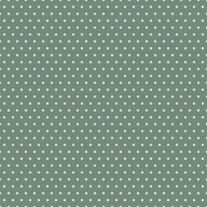 Country Chic Simple Muted Teal Blue Polka Dot 6 inch