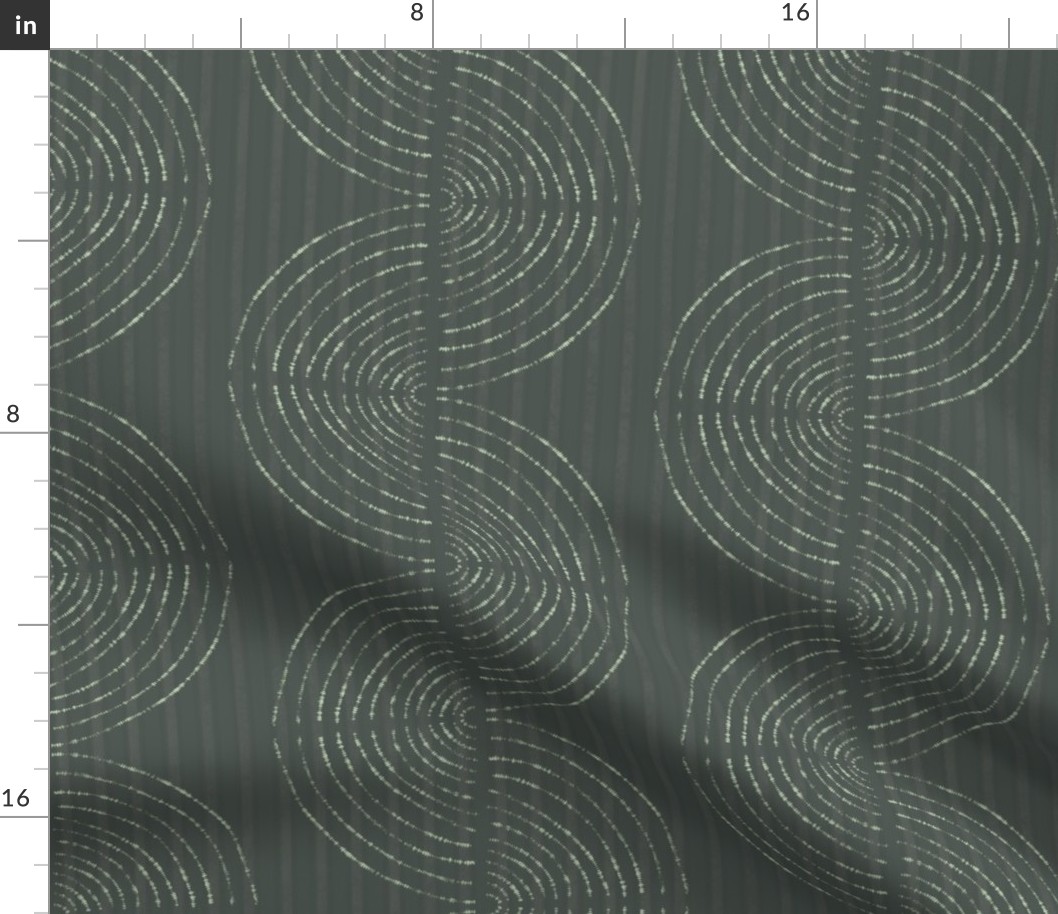Modern Moody Boho Geometric Waves in  earthy brown grey green