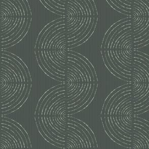 Modern Moody Boho Geometric Waves in slate grey green