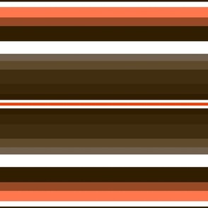 Medium Gradient Stripe Horizontal in brown 311d00, orange ff3c00, and white. Team colors. School Spirit.