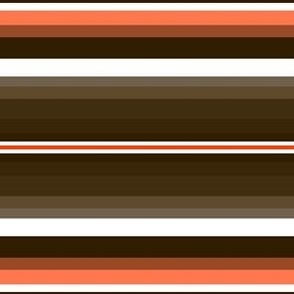 Small Gradient Stripe Horizontal in brown 311d00, orange ff3c00, and white. Team colors. School Spirit.