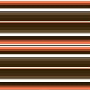 Mini Gradient Stripe Horizontal in brown 311d00, orange ff3c00, and white. Team colors. School Spirit.