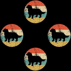 Retro English Springer Spaniel Dog Breed Icon Repeating Pattern Black