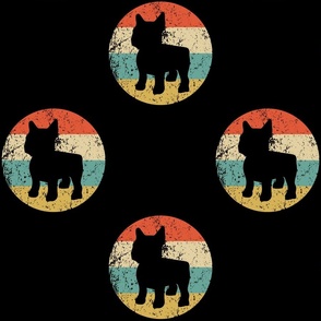 Retro French Bulldog Dog Breed Icon Repeating Pattern Black
