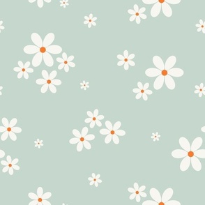   Daisy fabric , Spring Floral-Medium scale 