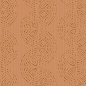 Earthy Modern Boho Geometric Waves in terracotta clay brown