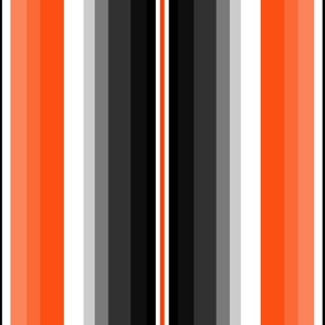 Large Gradient Stripe Vertical in black, orange fb4f14, and white. Team colors. School Spirit.