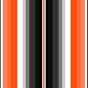 Medium Gradient Stripe Vertical in black, orange, and white. Team colors. School Spirit.
