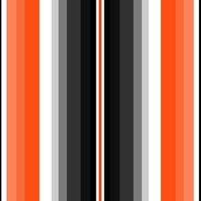 Small Gradient Stripe Vertical in black, orange fb4f14 , and white. Team colors. School Spirit.