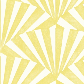 (large) textured wide art deco stripes geometric yellow white