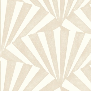 (large) textured wide art deco stripes geometric beige white