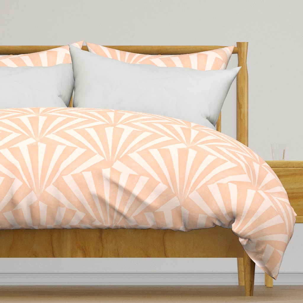 (large) textured wide art deco stripes geometric light peachy orange pastel