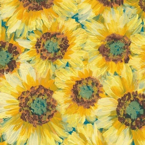 Sunflowers yellow flower field