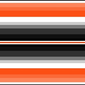 Medium Gradient Stripe Horizontal in black, orange fb4f14 , and white. Team colors. School Spirit.
