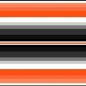 Small Gradient Stripe Horizontal in black, orange fb4f14 , and white. Team colors. School Spirit.