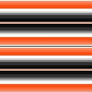 Mini Gradient Stripe Horizontal in black, orange fb4f14, and white. Team colors. School Spirit.