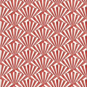 (small) textured wide art deco stripes geometric red white
