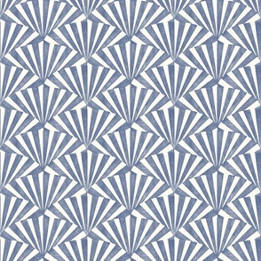 (small) textured wide art deco stripes geometric blue nova white