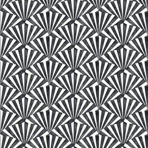 (small) textured wide art deco stripes geometric black white