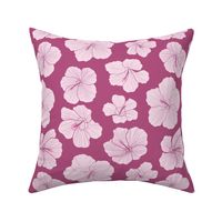 Medium Tropical Hawaiian Hibiscus Flowers in Magenta Pink