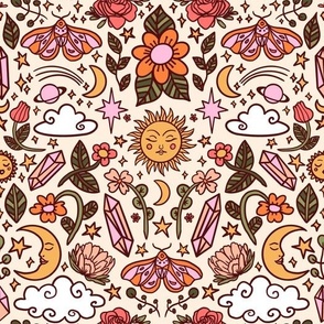 Retro Floral Tapestry