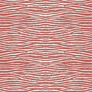 Seaside Waves in Dusty Red and Ivory.