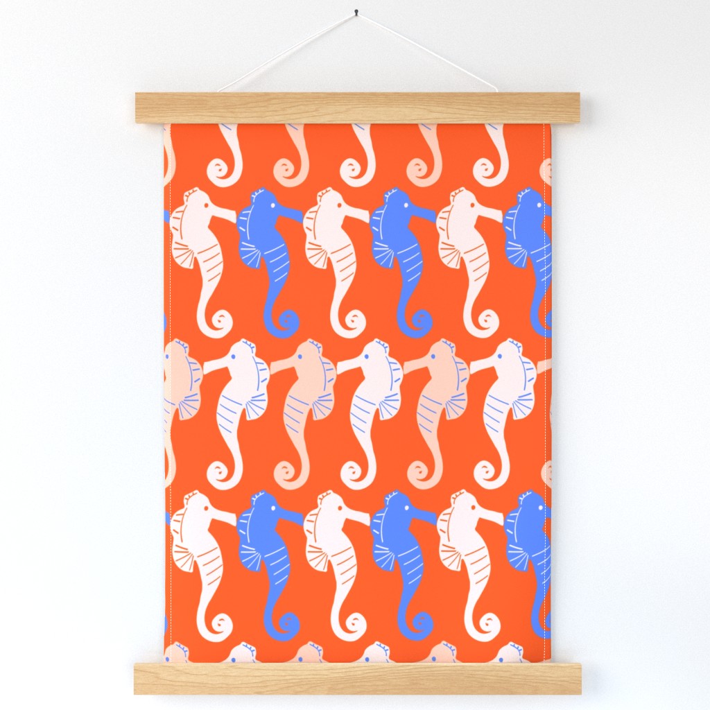 Fourth of July Red White and Blue Seahorses