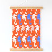 Fourth of July Red White and Blue Seahorses