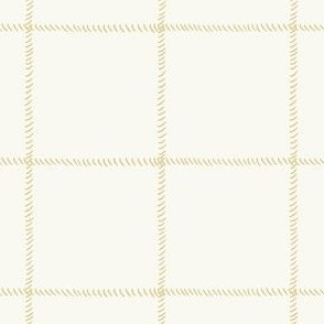 Vintage Seaside Simple Rope Plaid in Light Dusty Yellow and Ivory.