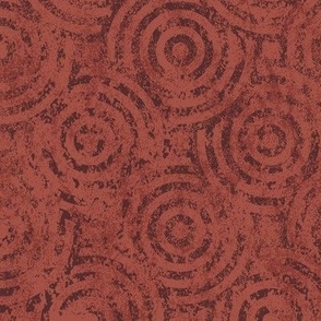 Overlapping Textured Bull's Eye Pattern - Red
