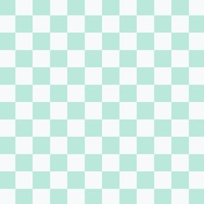 1/2" Checkerboard Squares Soft Duck Egg Blue Green  and White