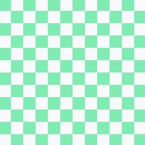 1/2" Checkerboard Squares Spring Green and White